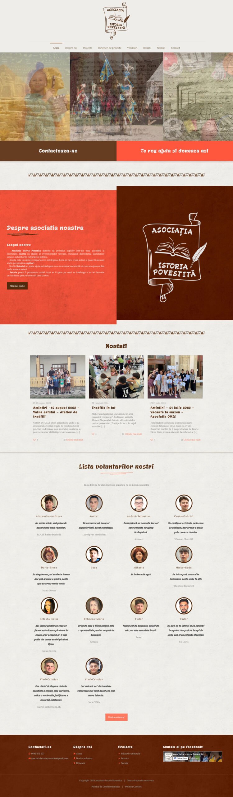 Website - Asociatia Istoria Povestita - desktop view full