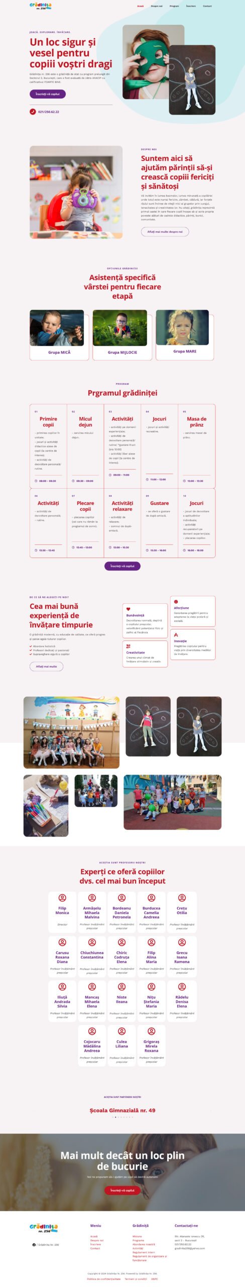 Website - Gradinita Nr. 256 - desktop view full