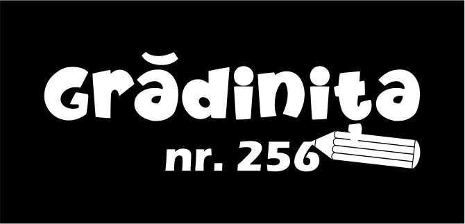 Logo alb pe fundal negru - Gradinita Nr. 256