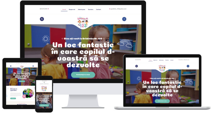 Website realizat pentru Gradinita Nr. 133 si optimizat pentru toate device-urile